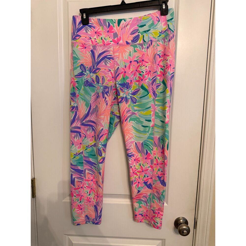 Lilly Pulitzer Luxletic Tropical Floral Leggings – Size XL